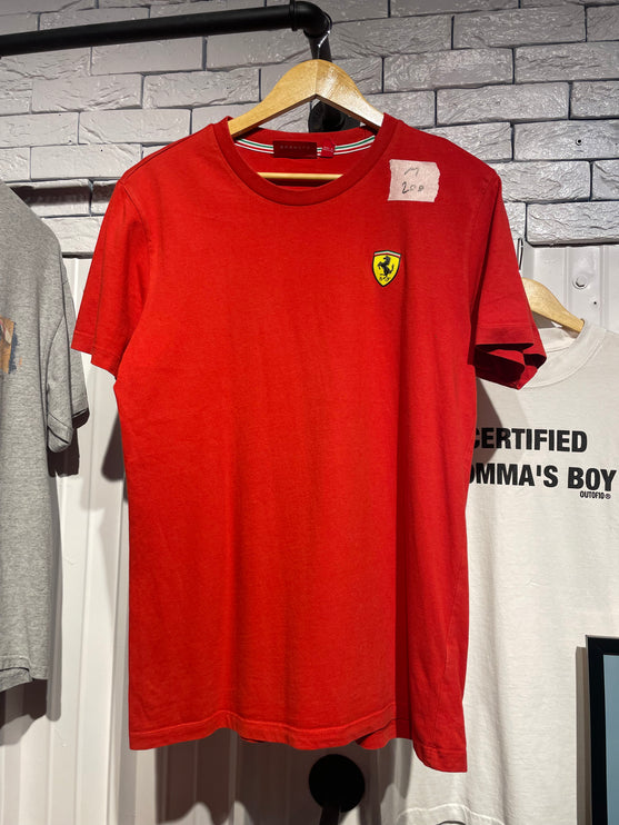 red Ferrari logo tee