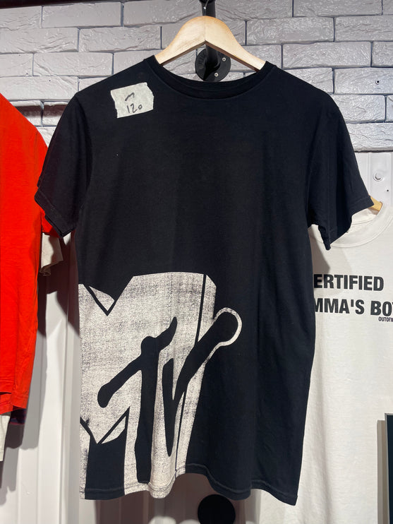 black MTV AOP tee