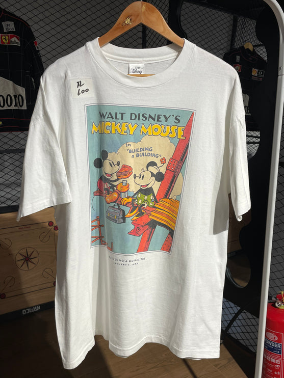 90S MICKEY MOUSE BUILDING A BUILDING TEE