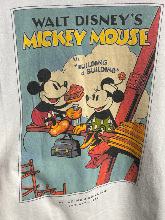 90S MICKEY MOUSE BUILDING A BUILDING TEE