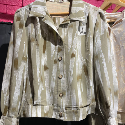 Women's Beige Button-up Blouse