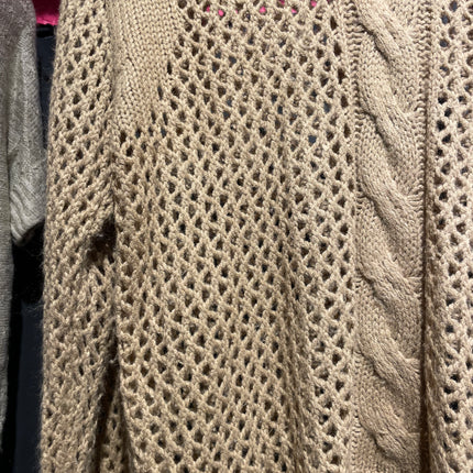 Crochet Brown Wool Sweater