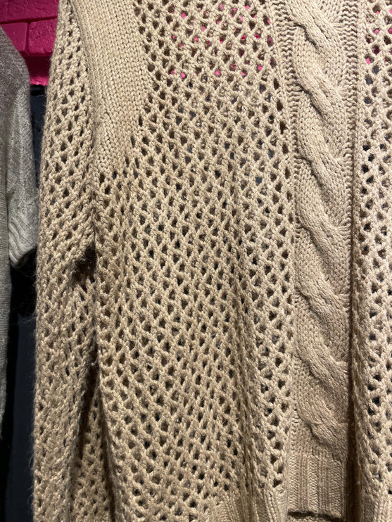 Crochet Brown Wool Sweater