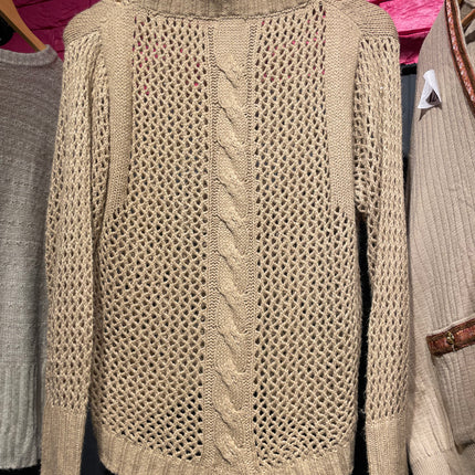 Crochet Brown Wool Sweater