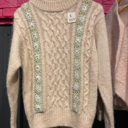 fuzzy daisy wool sweater