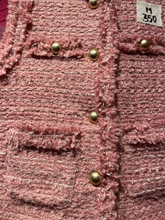 pink tweed vest