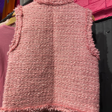 pink tweed vest