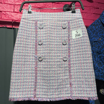 PURPLE TWEED PENCIL SKIRT