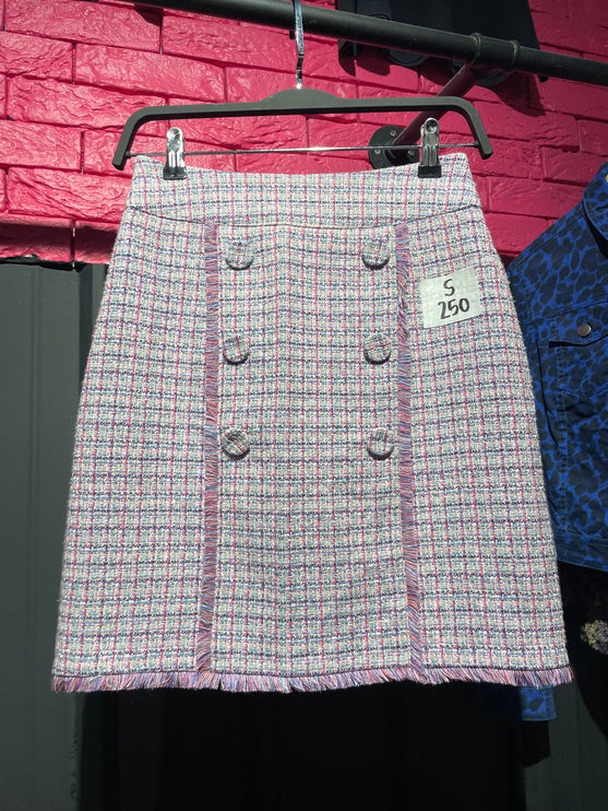 PURPLE TWEED PENCIL SKIRT