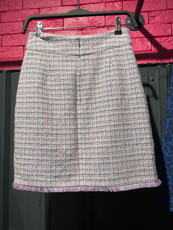 PURPLE TWEED PENCIL SKIRT