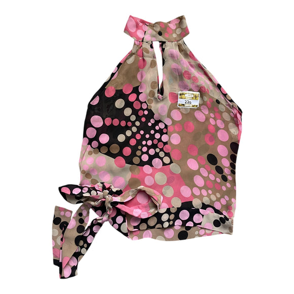 Polka dots chiffon halter top