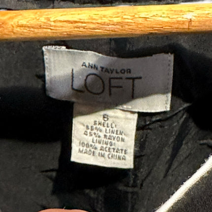 OutOf10 Ann Taylor Loft sleeveless shift dress label showing linen and rayon blend fabric details