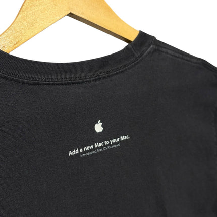 OutOf10 black cotton t-shirt featuring the Apple logo and Add a new Mac to your Mac text on the back