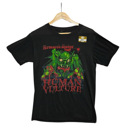 OutOf10 vintage black Armored Saint Human Vulture concert t-shirt with green creature graphic and red lettering