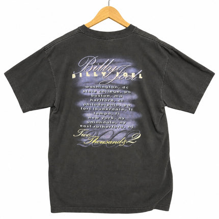 OutOf10 vintage Billy Joel 2002 concert tour t-shirt in washed black cotton with back tour date graphic print