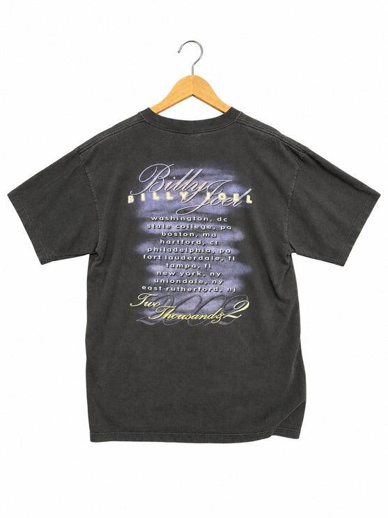 OutOf10 vintage Billy Joel 2002 concert tour t-shirt in washed black cotton with back tour date graphic print
