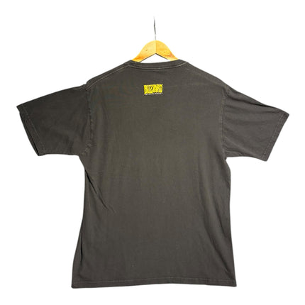 OutOf10 black crewneck t-shirt featuring the yellow Blizzard Entertainment logo on the back neckline