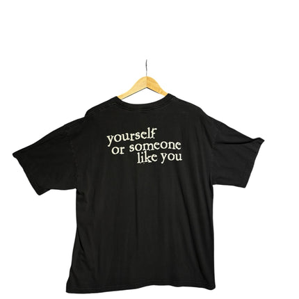 OutOf10 black cotton t-shirt featuring the Yourself or Someone Like You album title printed on the back