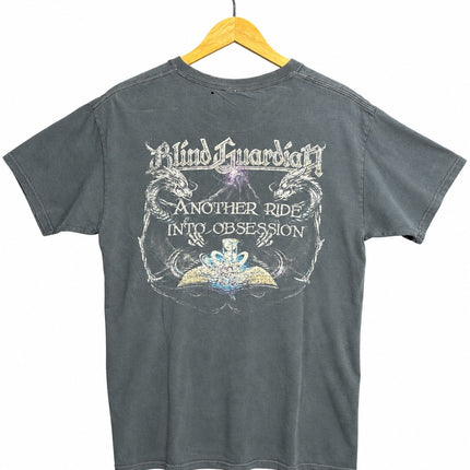 OutOf10 washed black cotton Blind Guardian graphic t-shirt featuring a fantasy print and band logo on the back