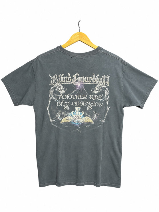 OutOf10 washed black cotton Blind Guardian graphic t-shirt featuring a fantasy print and band logo on the back