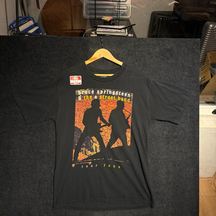 OutOf10 vintage black cotton Bruce Springsteen and The E Street Band 2000 tour t-shirt with orange graphic print