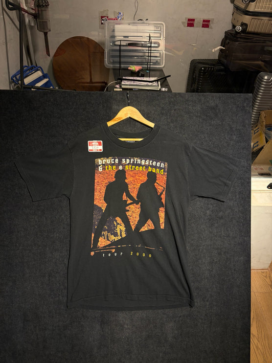 OutOf10 vintage black cotton Bruce Springsteen and The E Street Band 2000 tour t-shirt with orange graphic print