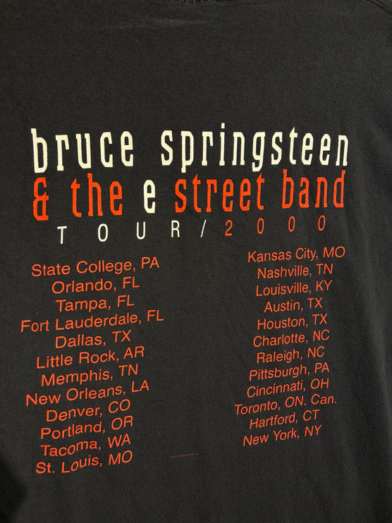 OutOf10 black vintage Bruce Springsteen and The E Street Band 2000 tour t-shirt with back tour dates print