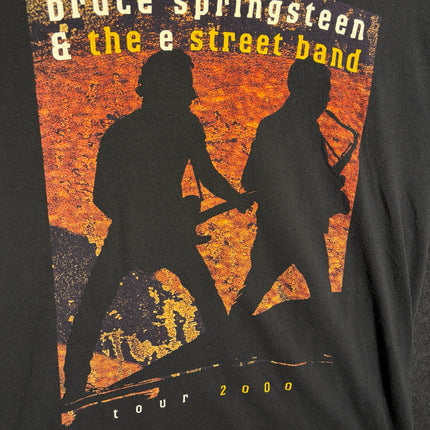 OutOf10 black cotton t-shirt featuring a vintage Bruce Springsteen & The E Street Band 2000 tour graphic print.