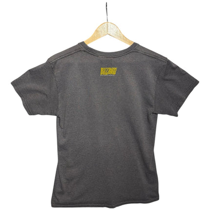 OutOf10 charcoal grey crewneck t-shirt featuring the yellow Blizzard Entertainment logo on the back