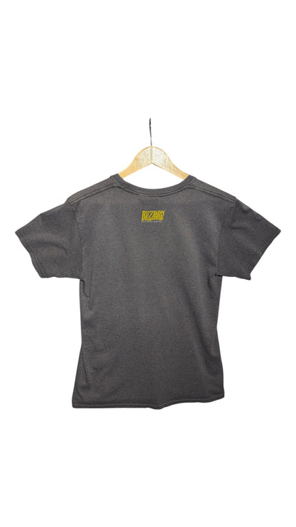 OutOf10 charcoal grey crewneck t-shirt featuring the yellow Blizzard Entertainment logo on the back