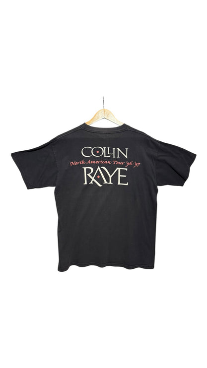 OutOf10 vintage black Colin Raye 1996-1997 North American tour t-shirt with retro typography on the back
