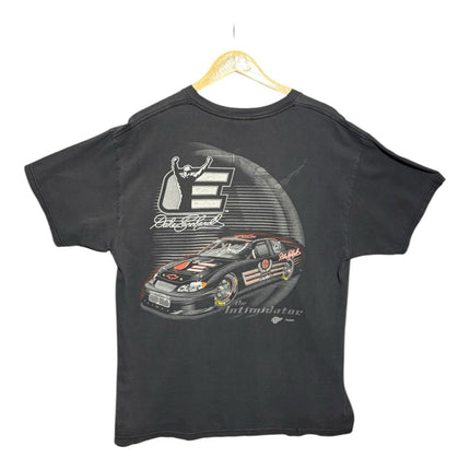 OutOf10 black cotton t-shirt featuring a vintage Dale Earnhardt The Intimidator race car graphic on the back