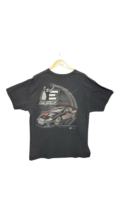 OutOf10 black cotton t-shirt featuring a vintage Dale Earnhardt The Intimidator race car graphic on the back