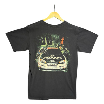OutOf10 black cotton t-shirt featuring a back graphic of Dale Earnhardt Jr number 88 Amp Energy Chevrolet race car