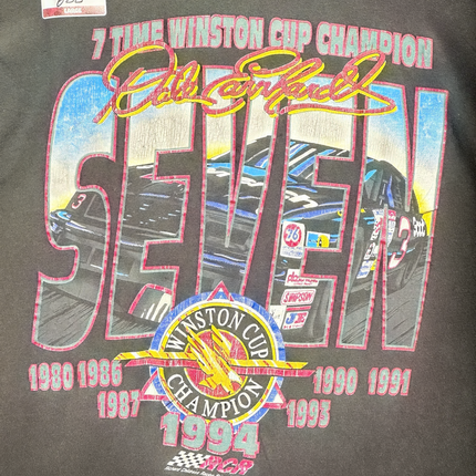 OutOf10 black cotton graphic t-shirt featuring Dale Earnhardt 7-time Winston Cup Champion print and number 3 race car
