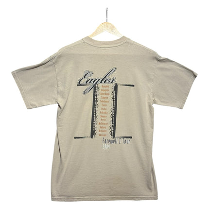 OutOf10 sand-beige vintage Eagles Farewell I Tour 2004 cotton crewneck t-shirt with back tour city graphic