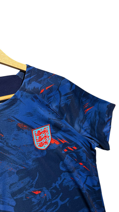OutOf10 England national football team performance jersey in deep blue with red accents and Three Lions crest