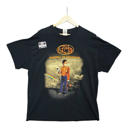OutOf10 black cotton t-shirt featuring Fish Farewell To Childhood tour graphic print on the front