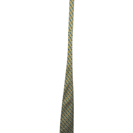 OutOf10 formal necktie featuring a geometric diamond pattern in deep teal and gold tones for a sophisticated look.
