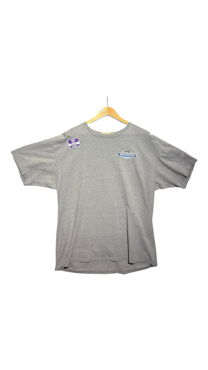 OutOf10 grey cotton blend crewneck t-shirt featuring a small Daytona Speedweeks logo on the chest