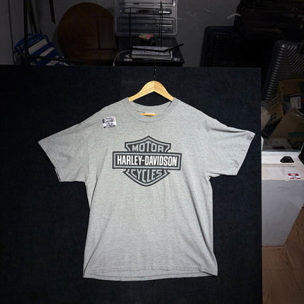 OutOf10 grey Harley-Davidson cotton-blend t-shirt with iconic black bar and shield logo on the front