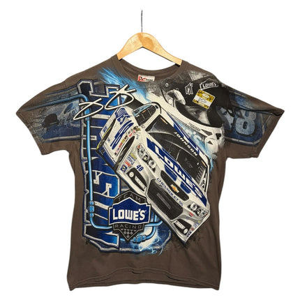 OutOf10 vintage charcoal Jimmie Johnson NASCAR graphic crewneck t-shirt with #48 Lowe's Chevrolet print