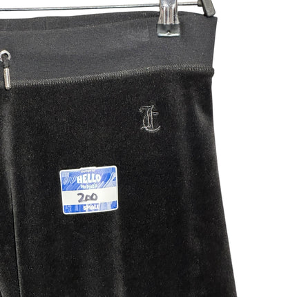 OutOf10 black Juicy Couture velour lounge jogger pants with an elastic waistband and embroidered logo detail.