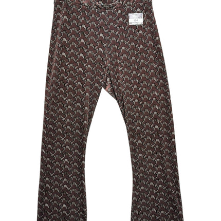 OutOf10 Juicy Couture brown velour trousers featuring an all-over monogram print and silver-tone waist hardware.