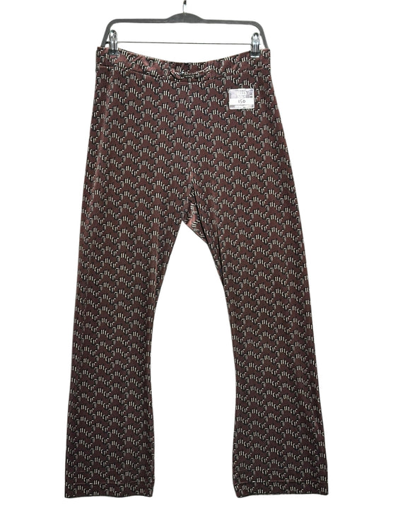 OutOf10 Juicy Couture brown velour trousers featuring an all-over monogram print and silver-tone waist hardware.