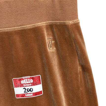 OutOf10 Juicy Couture Sport mocha brown velour joggers with elastic waistband and embroidered logo detail