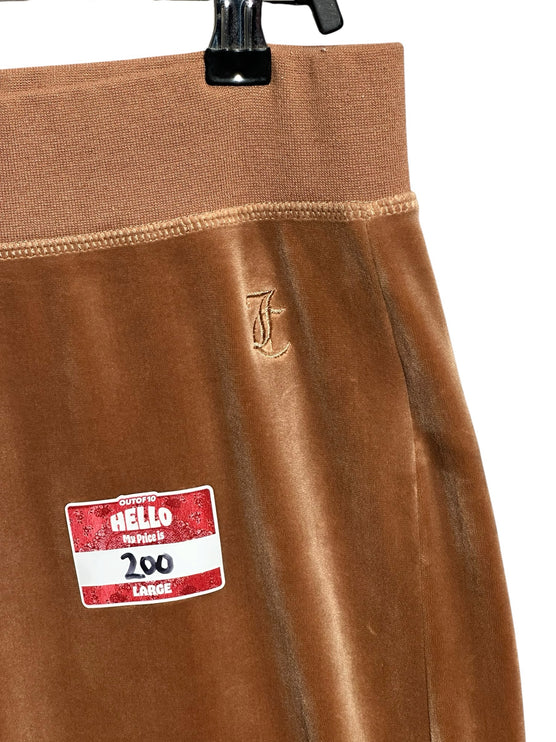 OutOf10 Juicy Couture Sport mocha brown velour joggers with elastic waistband and embroidered logo detail