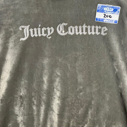 OutOf10 grey Juicy Couture velour crewneck sweatshirt with glitter logo lettering on the chest