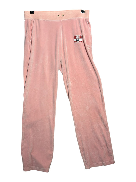 OutOf10 dusty rose pink Juicy Couture velour lounge pants with an elasticated drawstring waist and straight-leg fit.