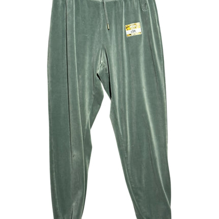 OutOf10 Juicy Couture Sport sage green velour joggers with elastic drawstring waistband and ribbed cuffs